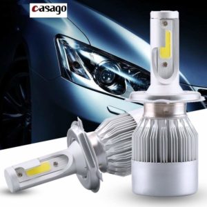 Casago CSC6H42 36W C6 H4 LED Headlight Conversion Kit with 3 Pin Male Connector for Cars and Motorcycles (White, 2 Pcs)