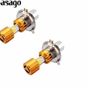 Casago CSH4G2P Premium Quality H4 Cob LED Headlight Bulb High/Low CREE LED DRL Light for Motorcycle and Cars (9W, Golden)