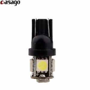 Casago CS5PB2P T10 Led Parking Light 5 SMD Black Car Interior Pilot Licence Plate Dome Bulb for Bike/Motorcycle and Cars (1W)