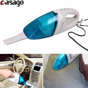 Casago Multipurpose Portable 12V Handheld Car Vacuum Cleaner with High Power Suction and Detachable Crevice Tool (Blue)